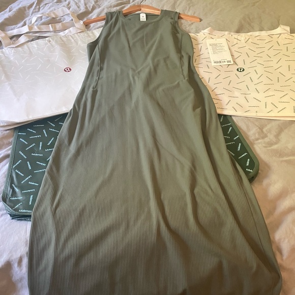 NWOT Lululemon All Aligned Midi Dress, Sz 6, Army Green - Picture 6 of 8